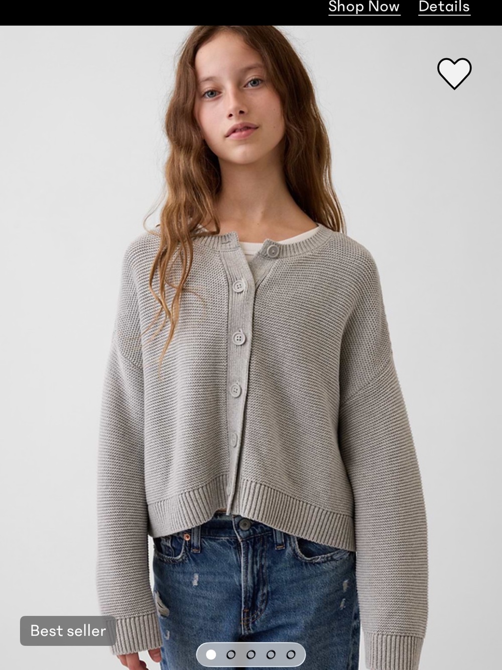 Kids 100% cotton cardigan oversized